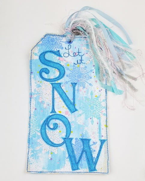 Finished! Let It Snow Themed Canvas Tag