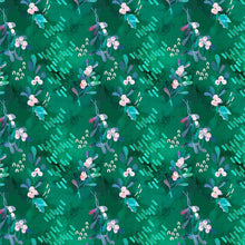 Load image into Gallery viewer, Crimson Christmas Fabric - Green Holly and Berries
