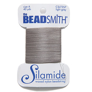 Silamide Beading Thread - Light Grey