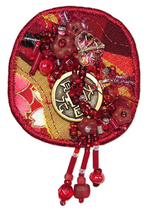 Fiber Art Pin Kit: Oriental Red
