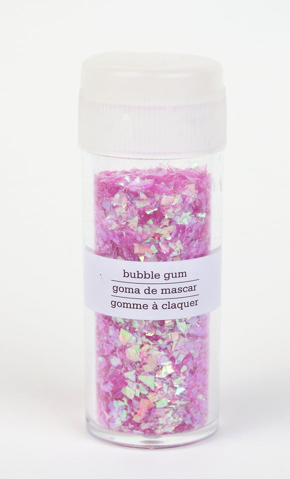 Vintage Leaf Glitter - Bubble Gum