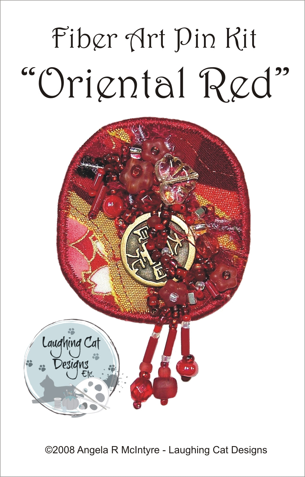 Fiber Art Pin Kit: Oriental Red