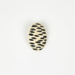 Button: Faux Wood 40mm Oval