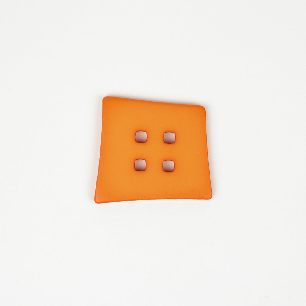 Button: Plastic 55mm Square Orange