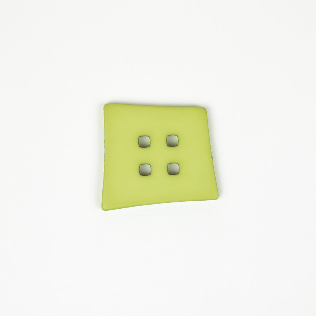 Button: Plastic 55mm Square Lime