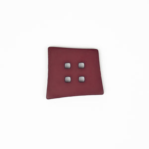 Button: Plastic 55 mm Square Drk Red