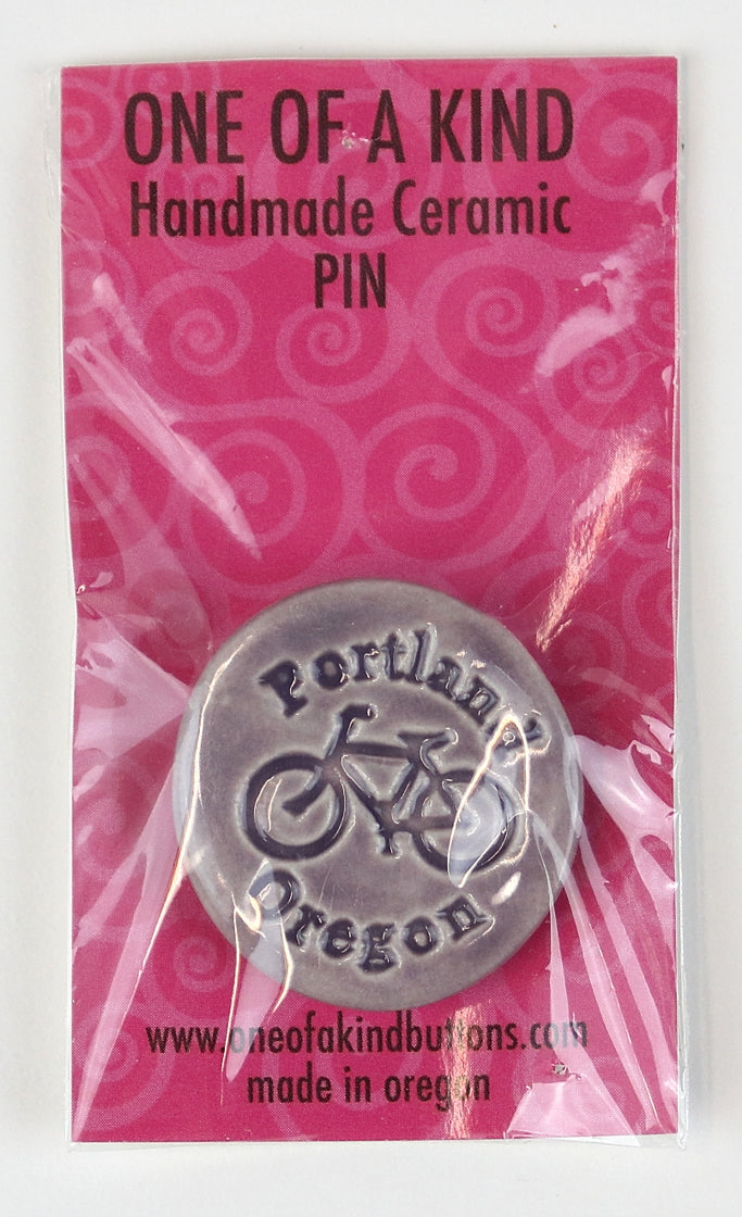 Ceramic Pin - One Of A Kind - Round Dusty Lavender 