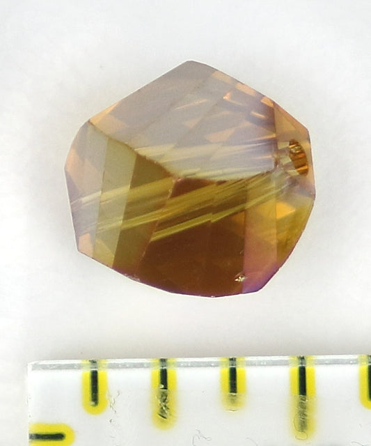 Bead - Focus Bead: Amber (Yellow) AB 12mm Single Crystal Bead